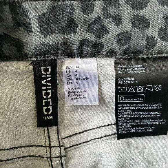 H&M divided women 4 cheetah print jeans gray/black - Picture 4 of 10